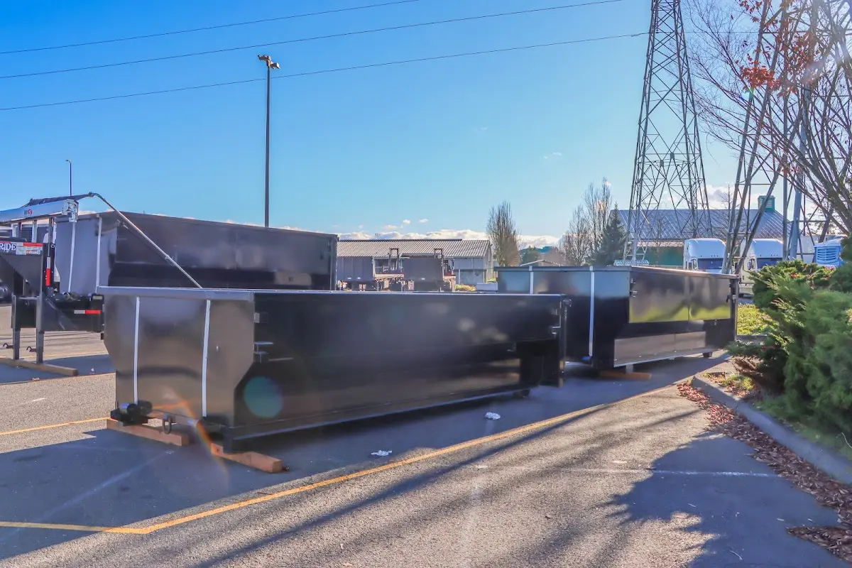 Roll-off dumpster ready for waste disposal at job site for 6 Yard Dumpster Rental in Lemoore Station